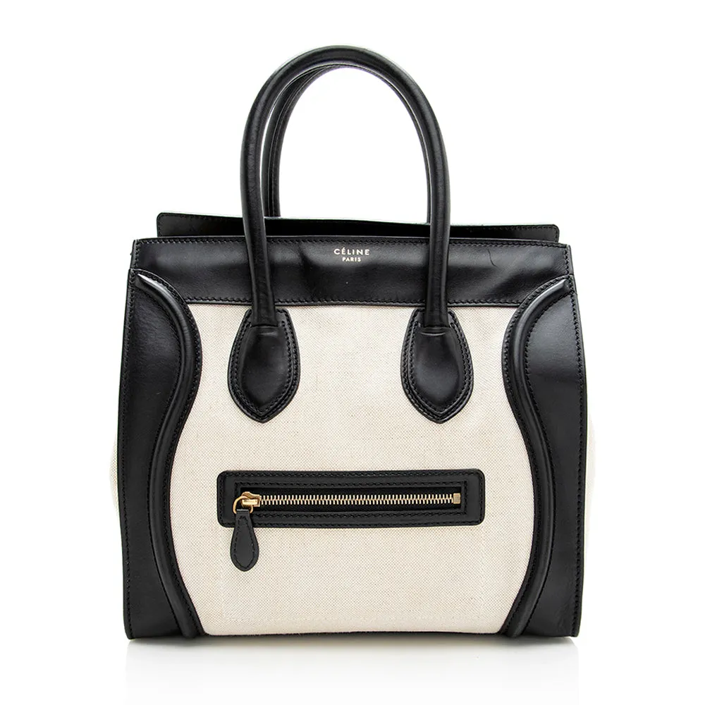 Celine Linen Calfskin Mini Luggage Tote