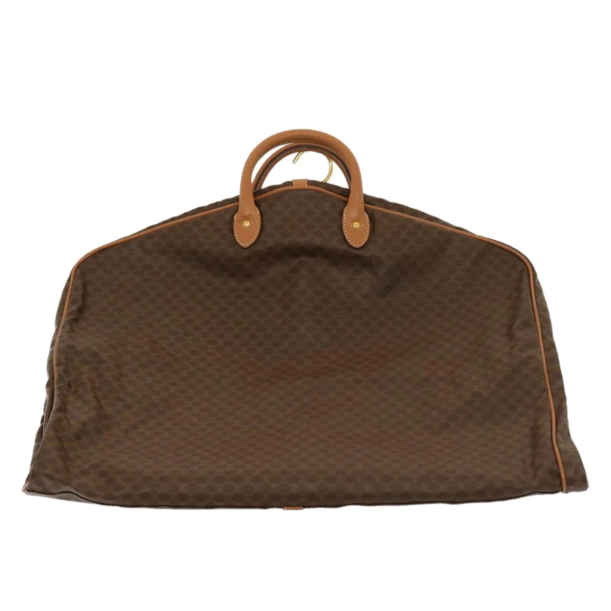 CELINE Macadam Canvas Garment Cover PVC Leather Beige Auth 76416