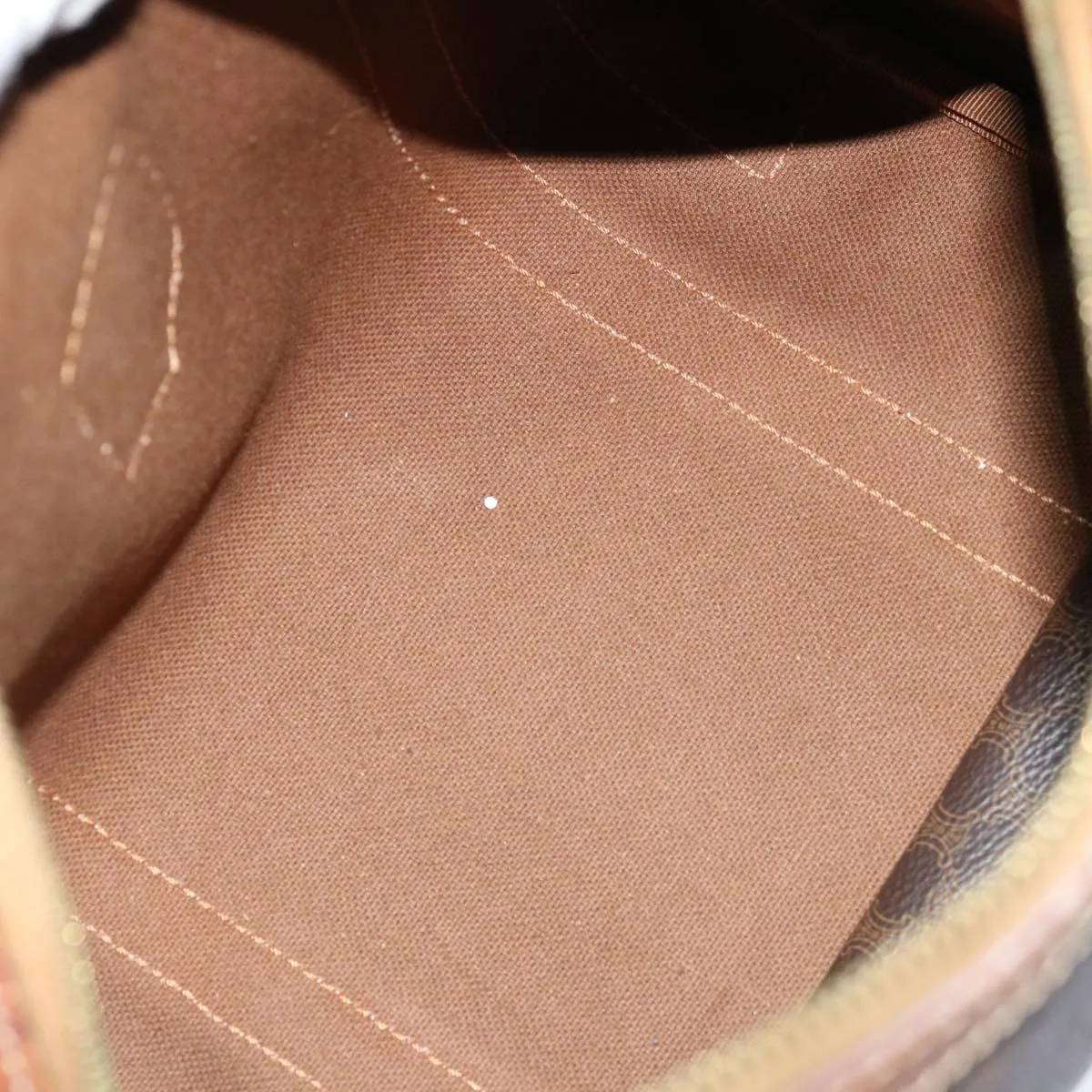 CELINE Macadam Canvas Hand Bag PVC Brown Auth bs13464
