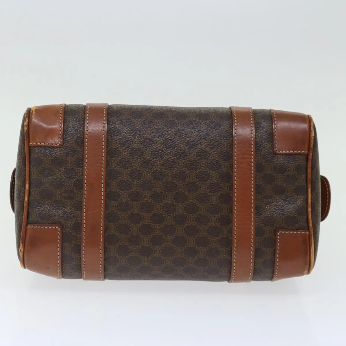 CELINE Macadam Canvas Hand Bag PVC Brown Auth bs13464