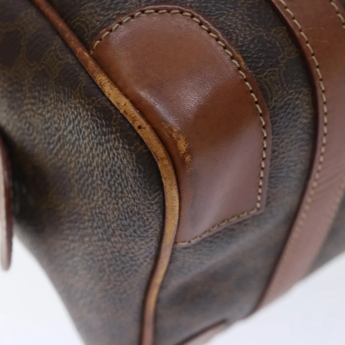 CELINE Macadam Canvas Hand Bag PVC Brown Auth bs13464