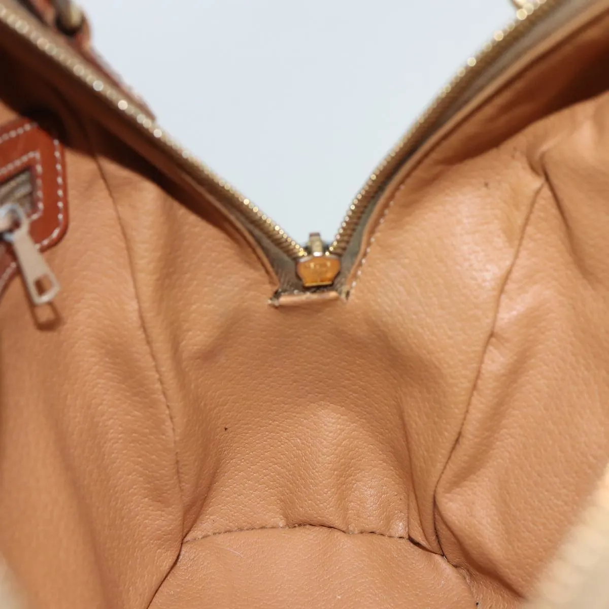 CELINE Macadam Canvas Hand Bag PVC Brown Auth bs13996