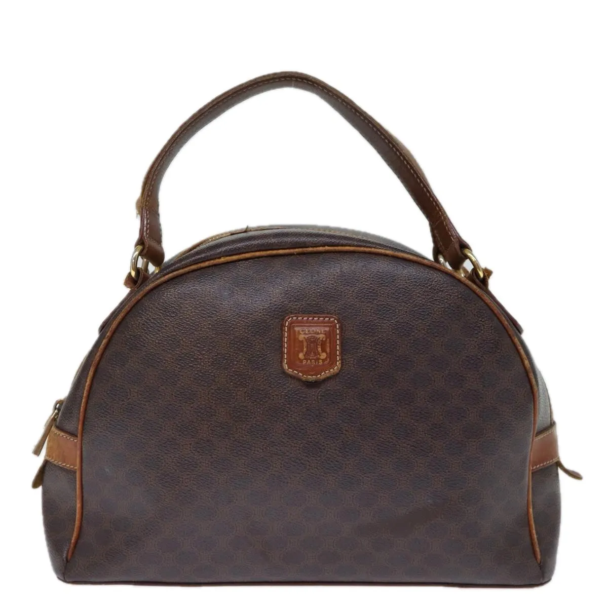 CELINE Macadam Canvas Hand Bag PVC Brown Auth bs13996