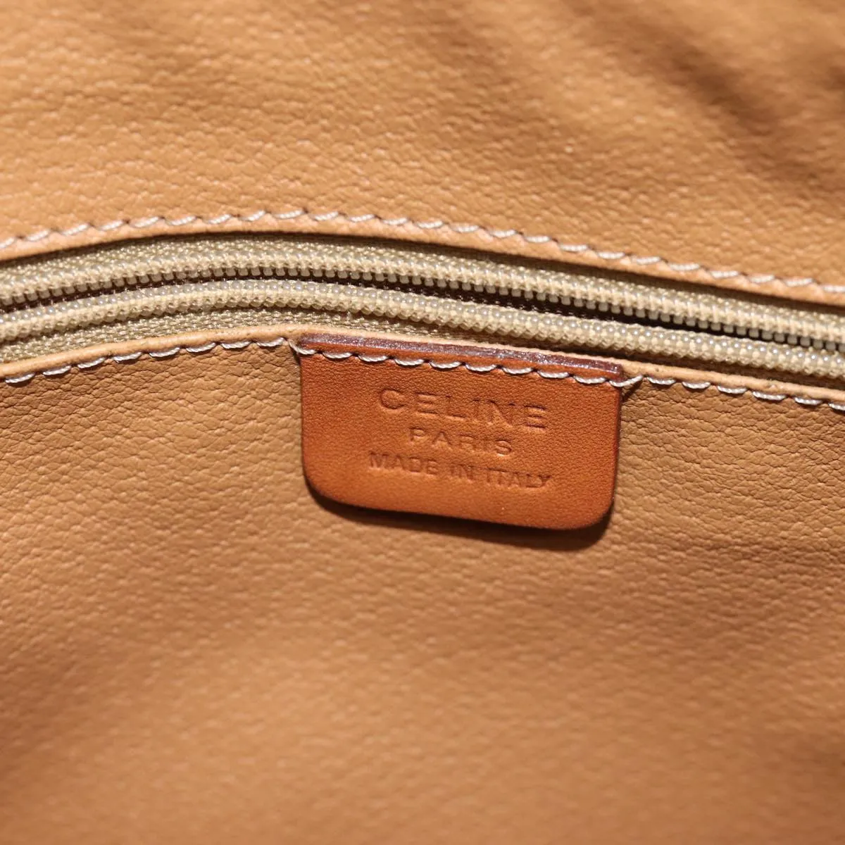 CELINE Macadam Canvas Hand Bag PVC Brown Auth fm3343
