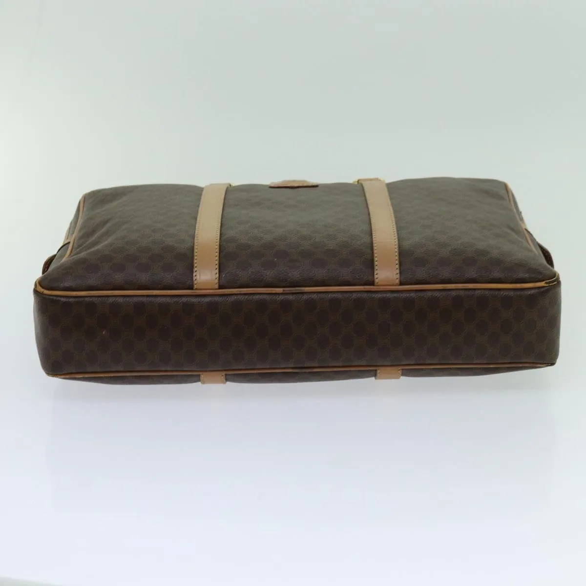 CELINE Macadam Canvas Hand Bag PVC Brown Auth yk11600