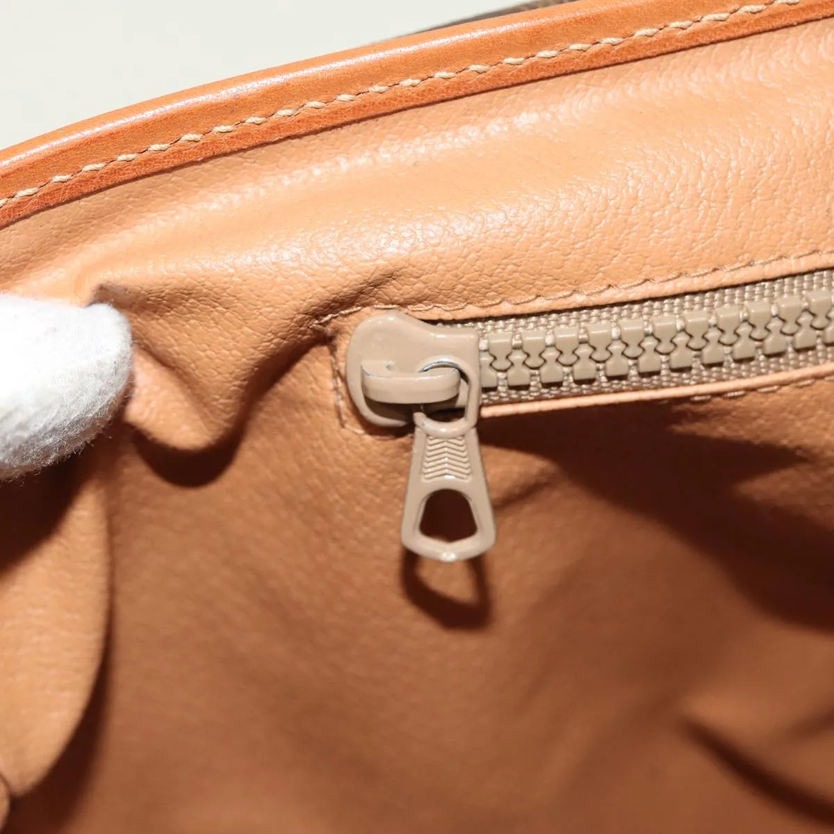 CELINE Macadam Canvas Shoulder Bag PVC Leather Brown Auth 77649