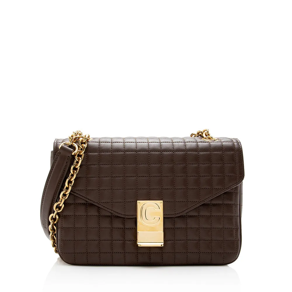 Celine Quilted Calfskin C Small Shoulder Bag