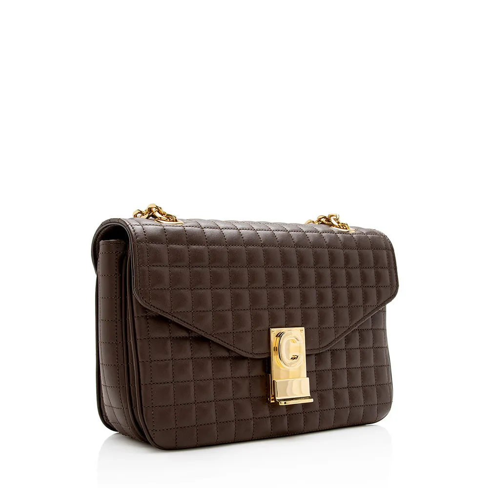 Celine Quilted Calfskin C Small Shoulder Bag