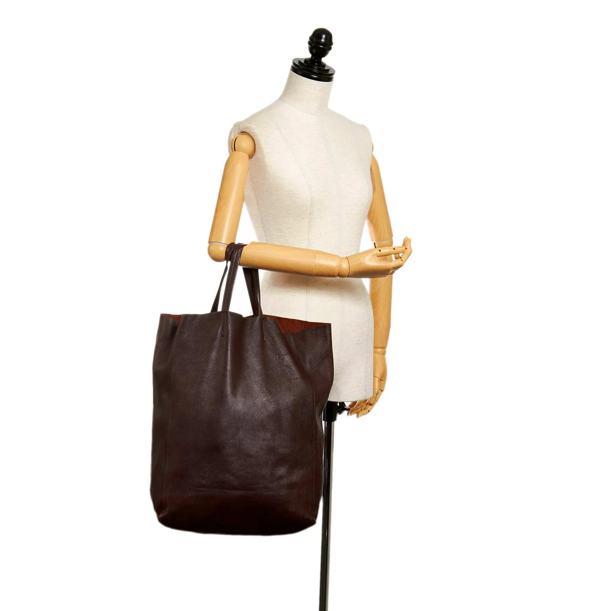 Celine Small Vertical Cabas Leather Tote Bag