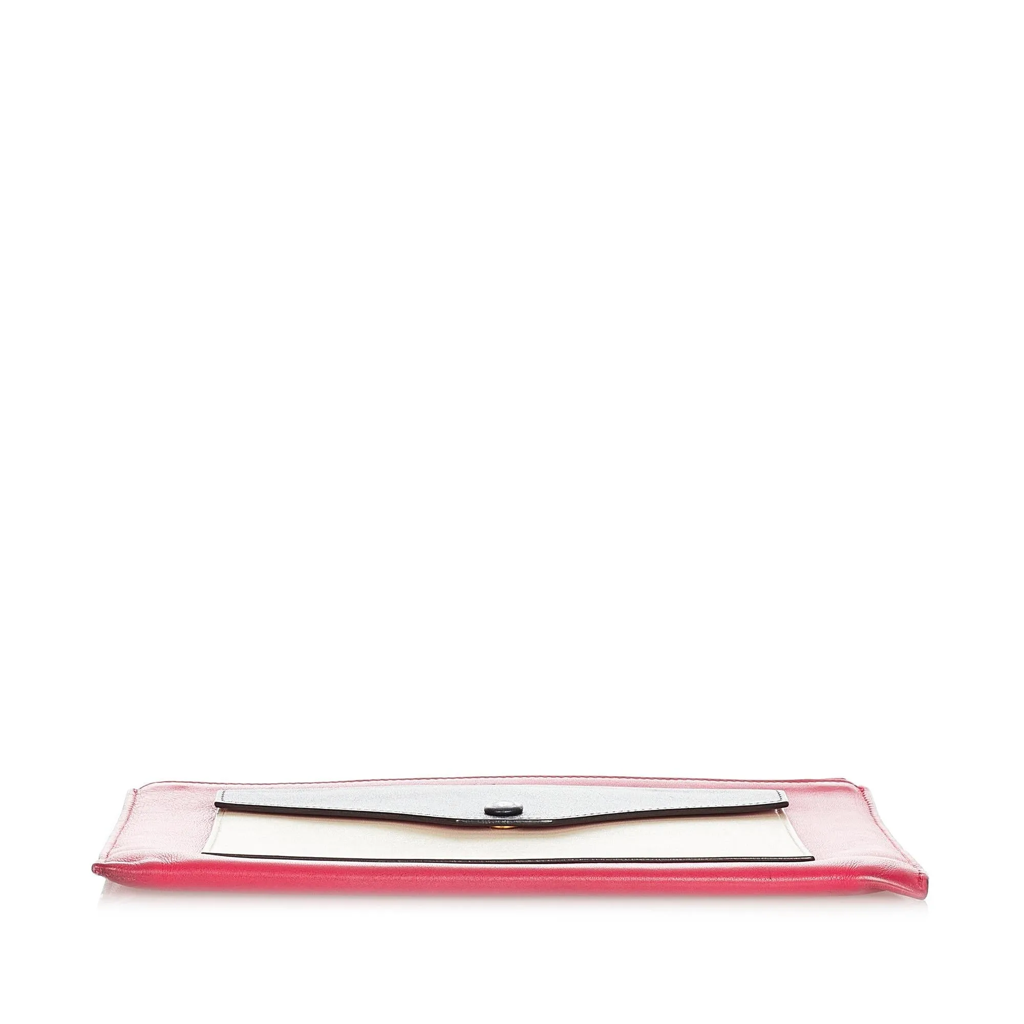 Celine Tri-Color Zip Envelope Leather Clutch