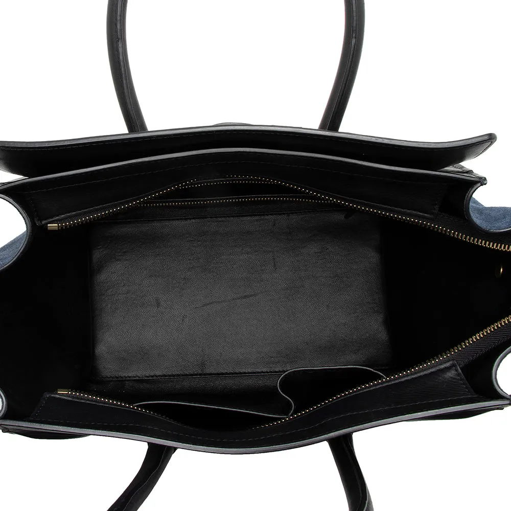 Celine Tricolor Leather Canvas Mini Luggage Tote
