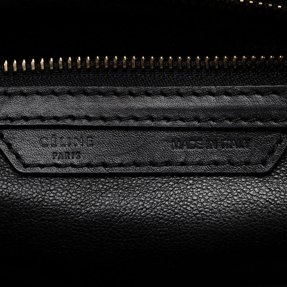 Celine Tricolor Leather Canvas Mini Luggage Tote