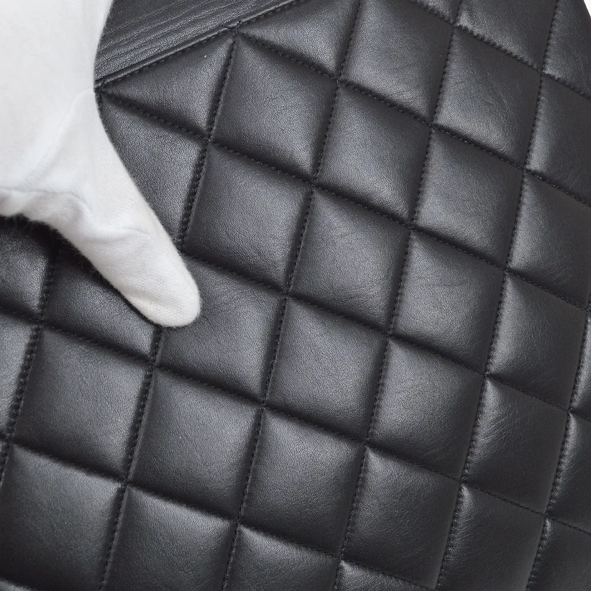 Chanel 1991-1994 CC Flap Maxi Black Lambskin 65023