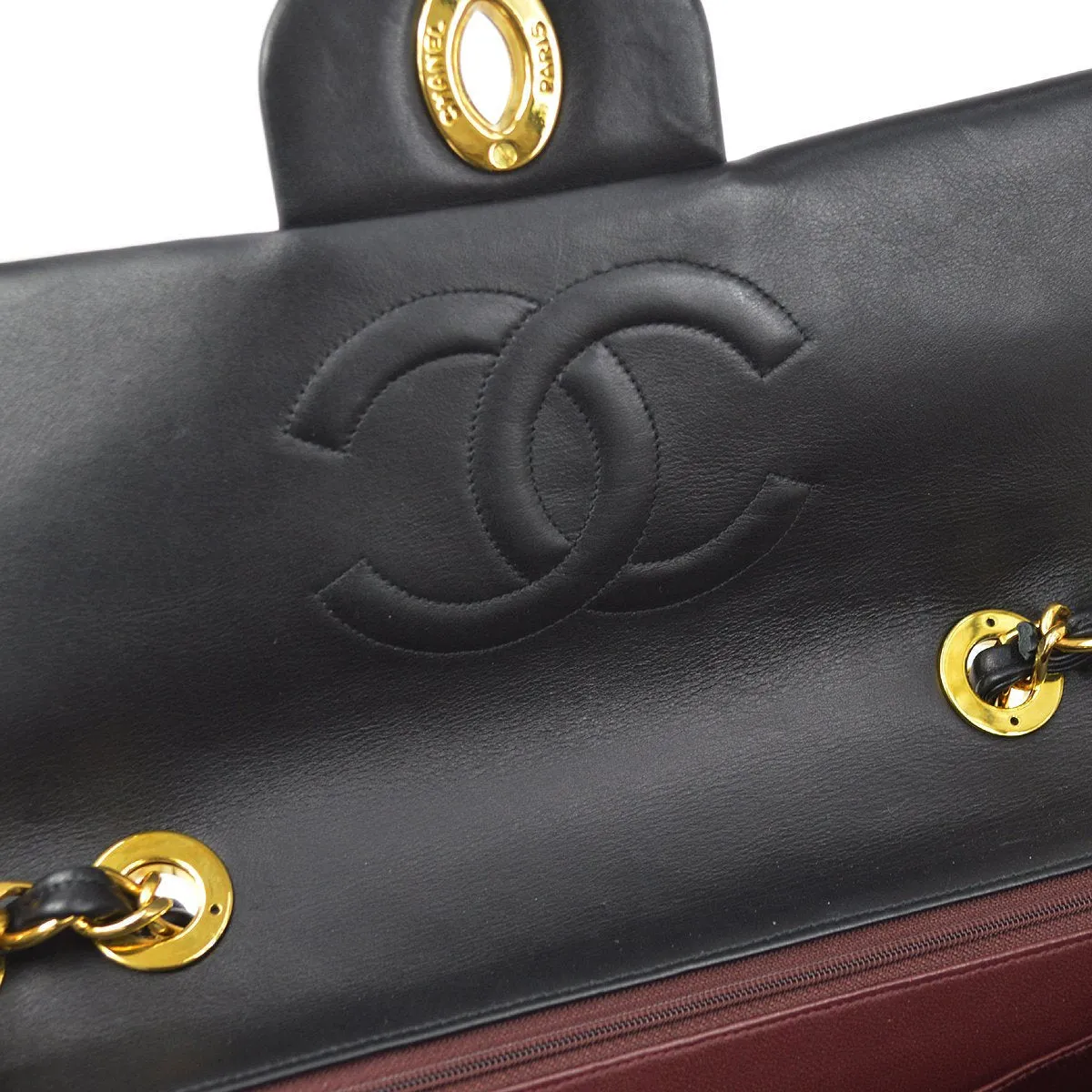 CHANEL 1994-1996 Classic Flap Maxi Black Lambskin 70688