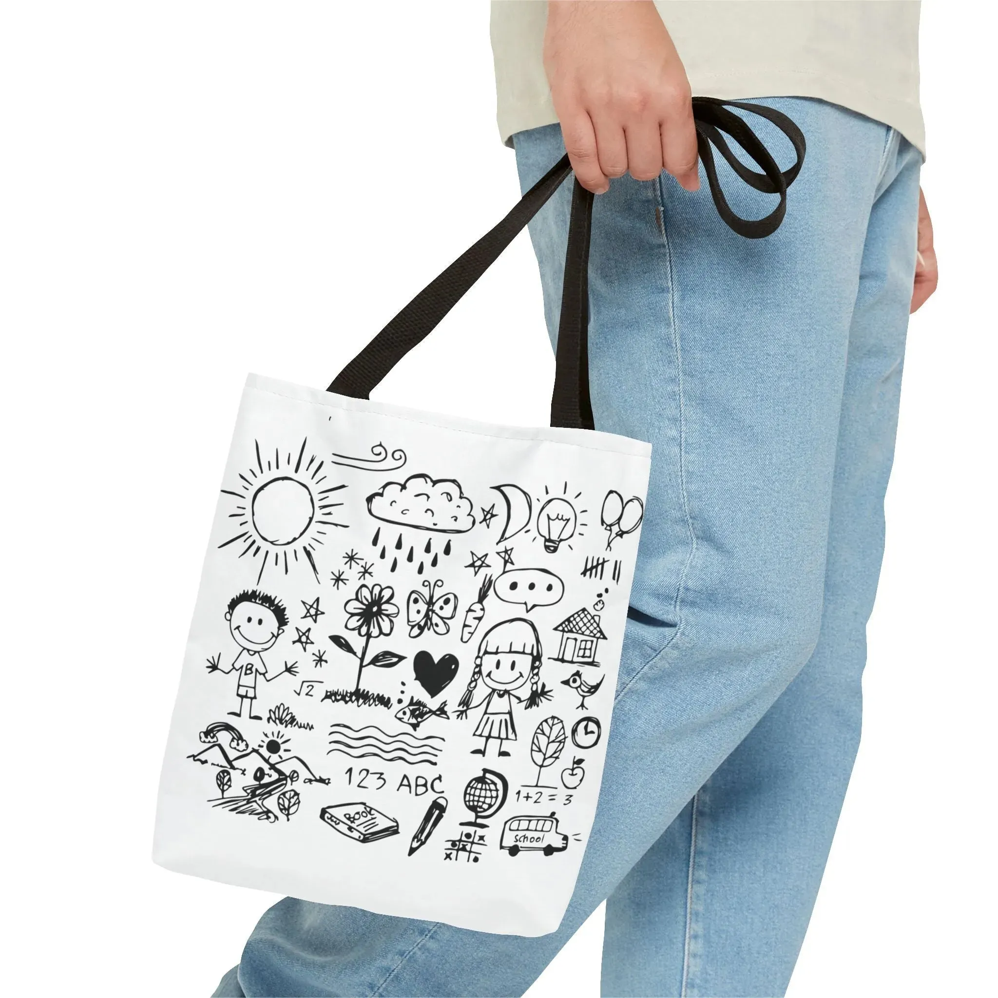 Children Hand Draw Tote Bag (AOP)