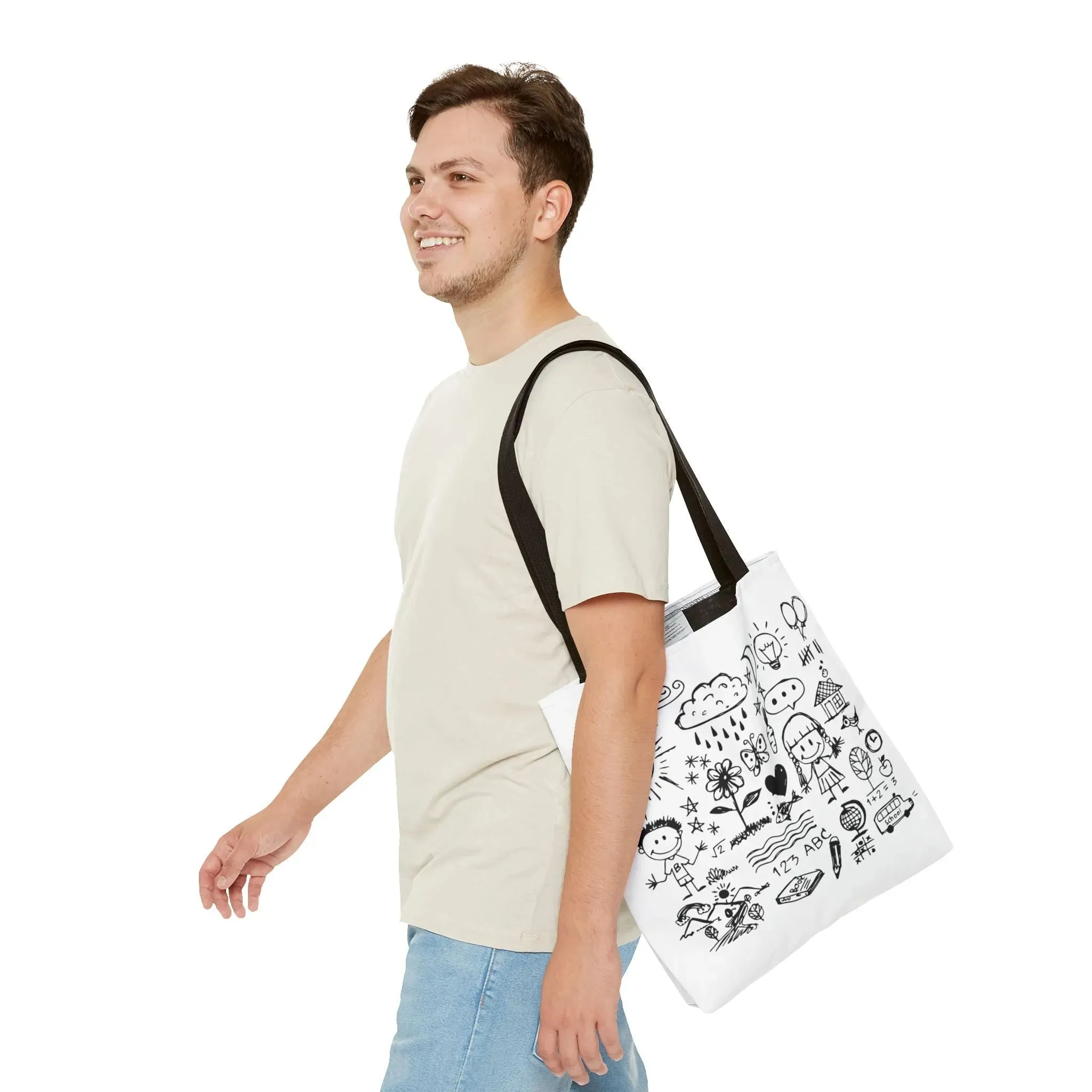 Children Hand Draw Tote Bag (AOP)