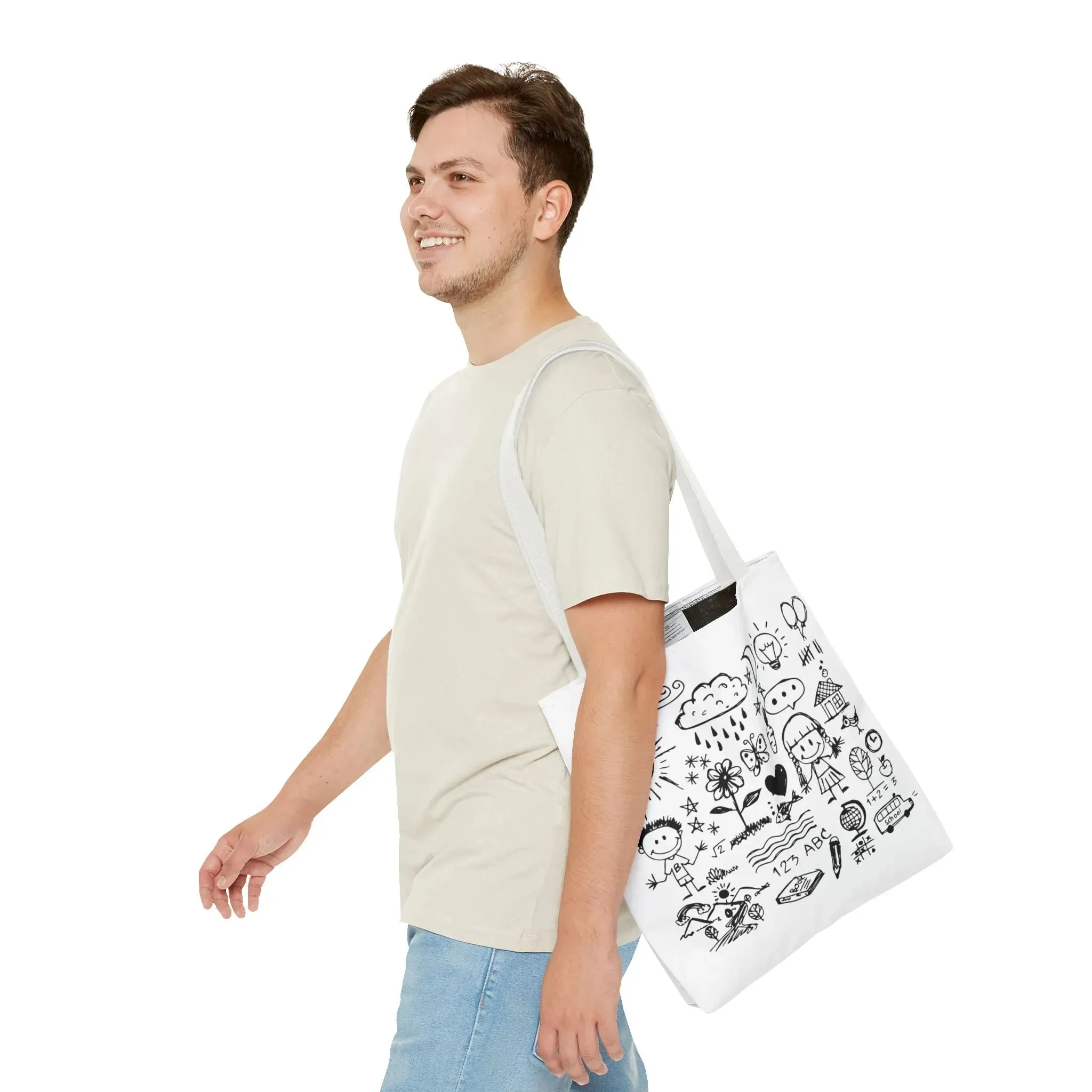 Children Hand Draw Tote Bag (AOP)