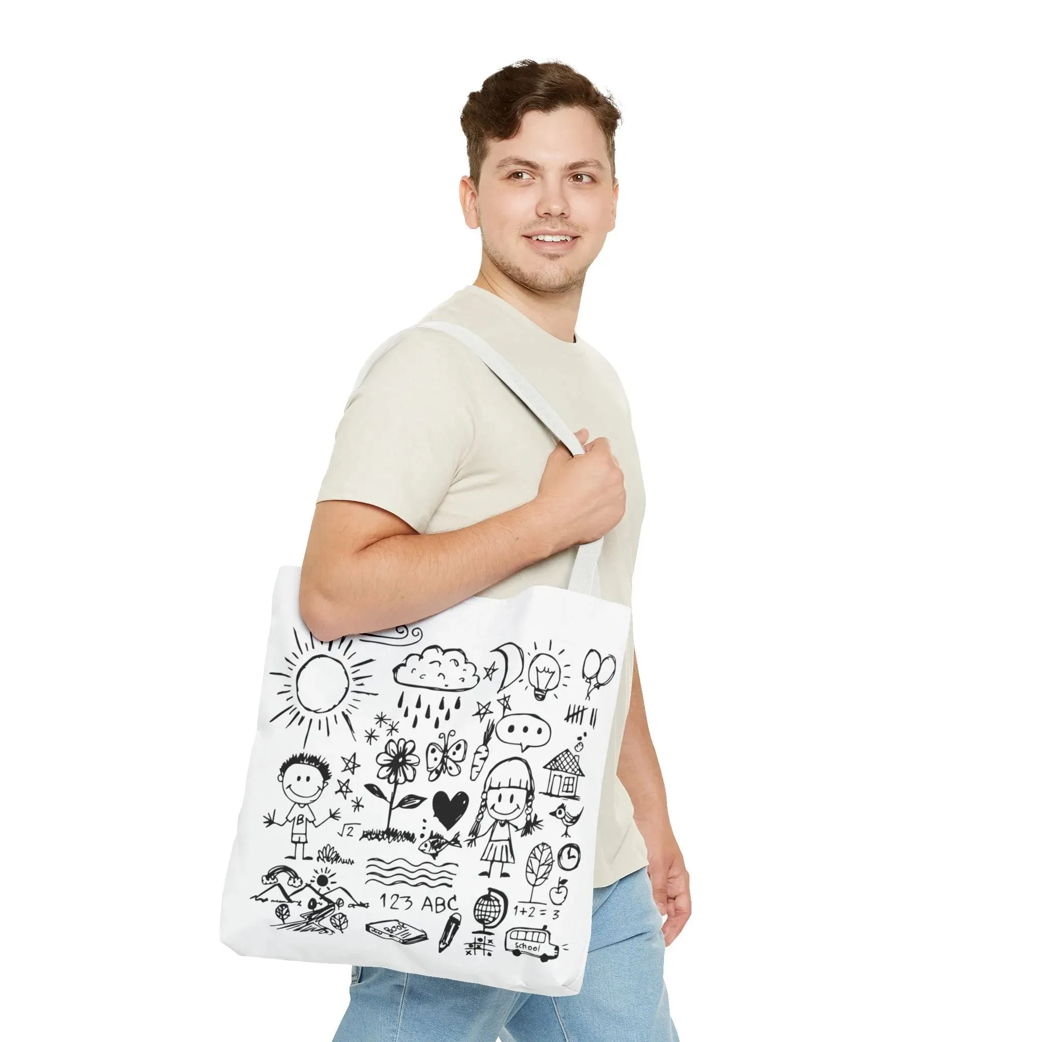 Children Hand Draw Tote Bag (AOP)