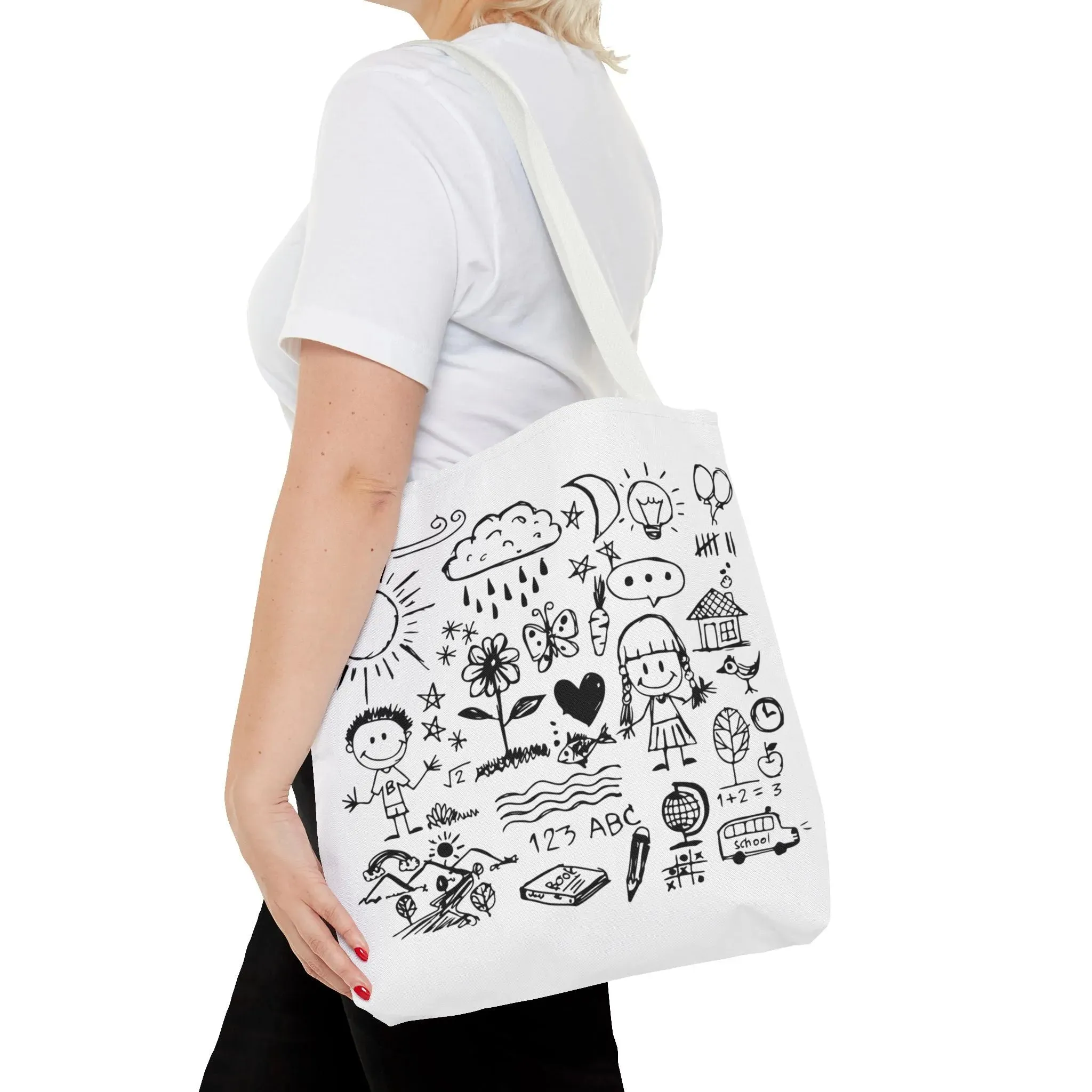 Children Hand Draw Tote Bag (AOP)