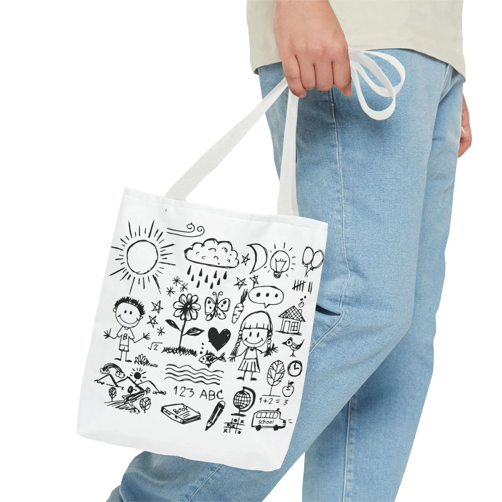 Children Hand Draw Tote Bag (AOP)
