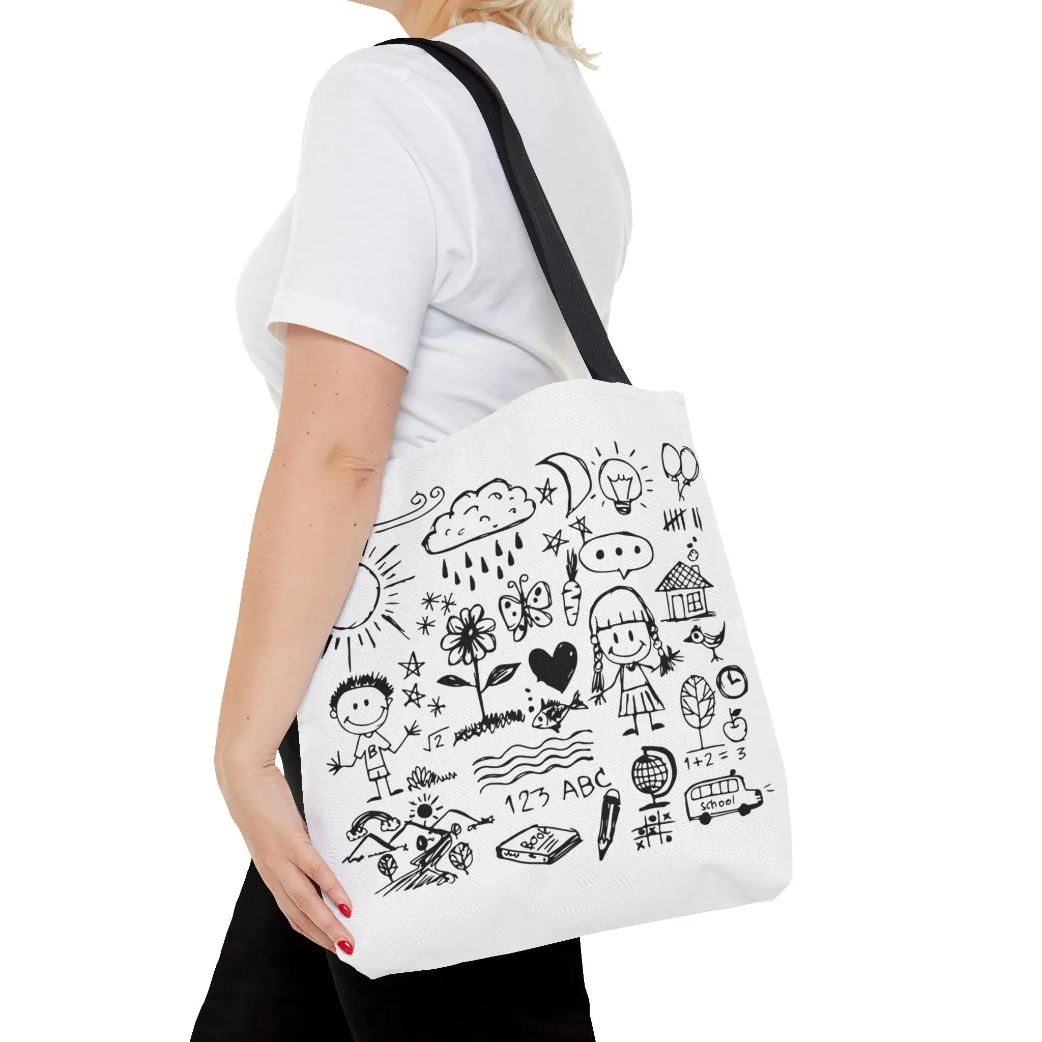 Children Hand Draw Tote Bag (AOP)