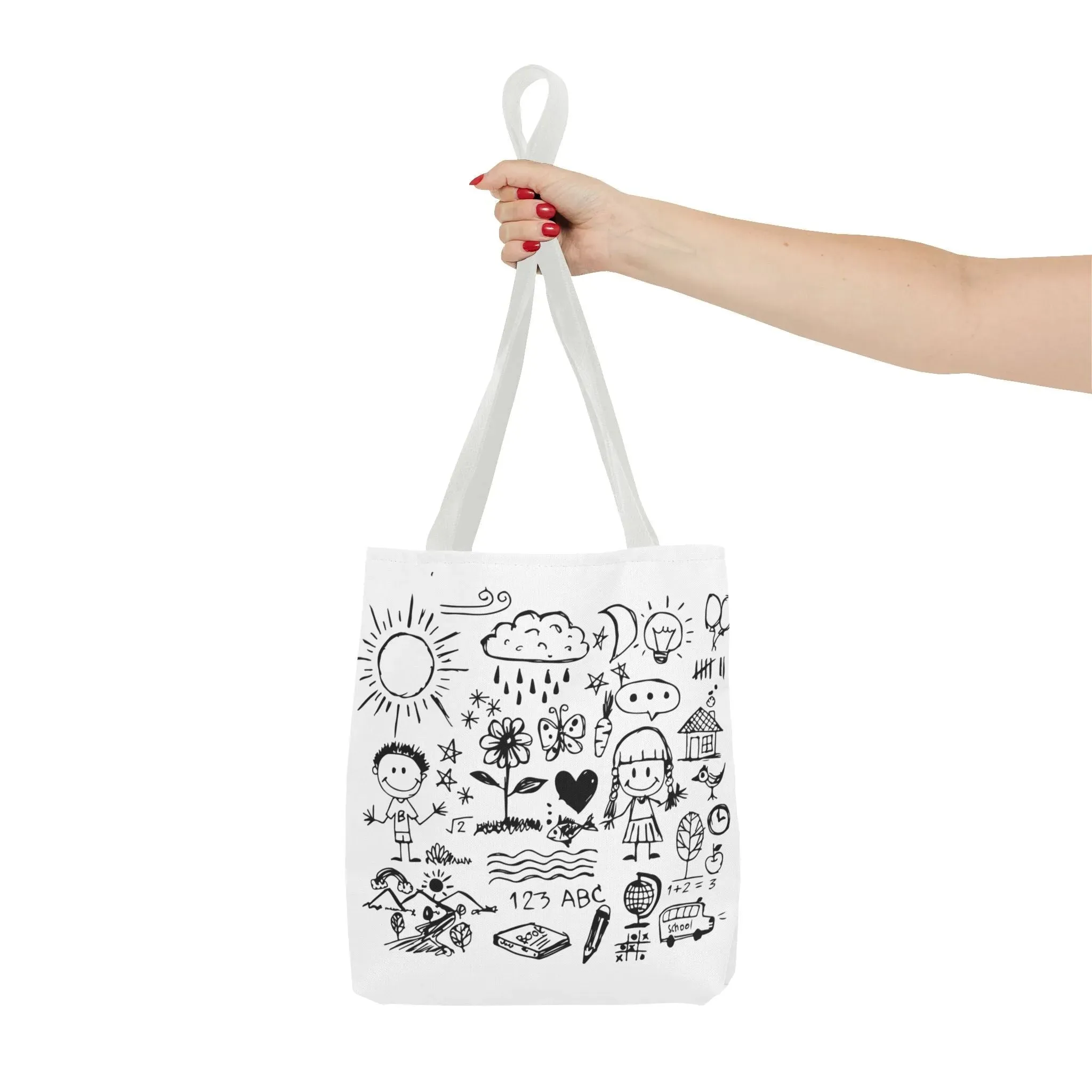Children Hand Draw Tote Bag (AOP)
