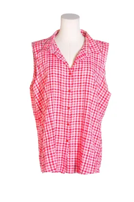 CLASSIC EDITIONS Women Button Down Tops Regular fit in Red - XXL