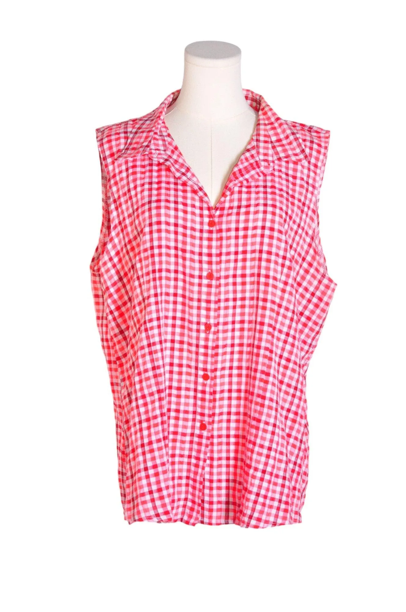 CLASSIC EDITIONS Women Button Down Tops Regular fit in Red - XXL