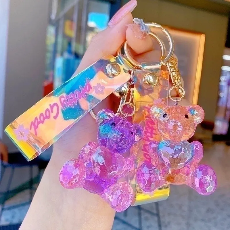 Cute Bear Resin Bag Pendant Keychain