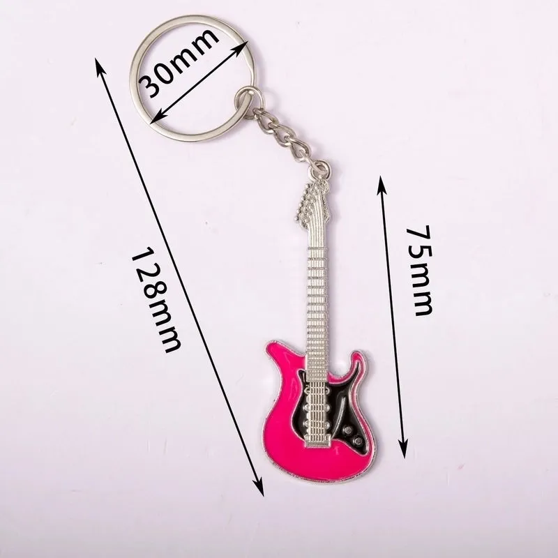 Cute Guitar Zinc Alloy Unisex Keychain