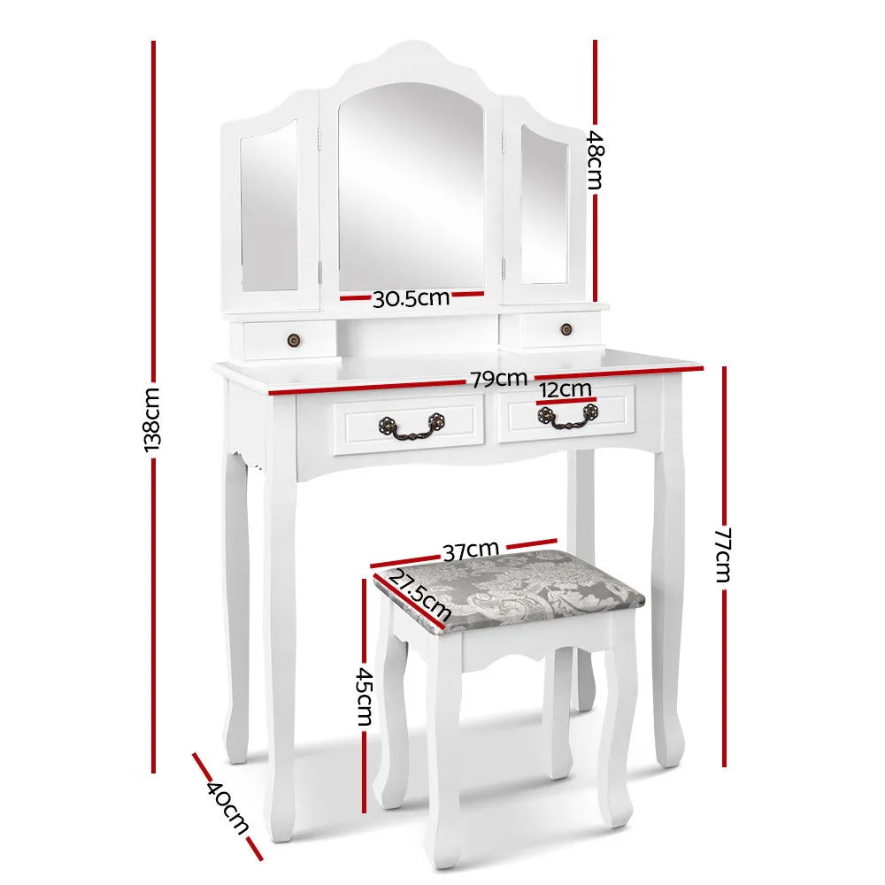 Dressing Table w/ Mirror - White