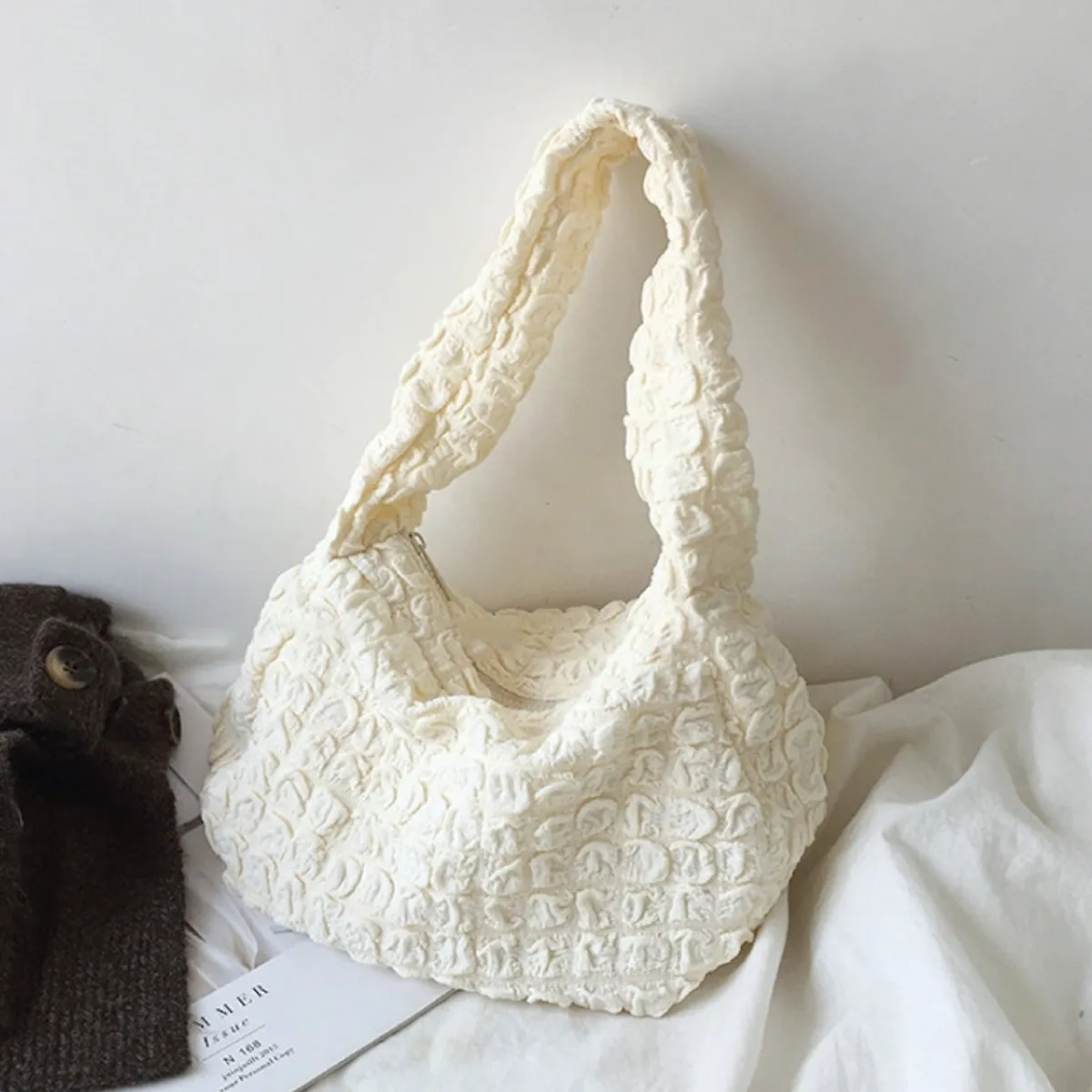 Elena Handbags Cotton Shoulder Bag
