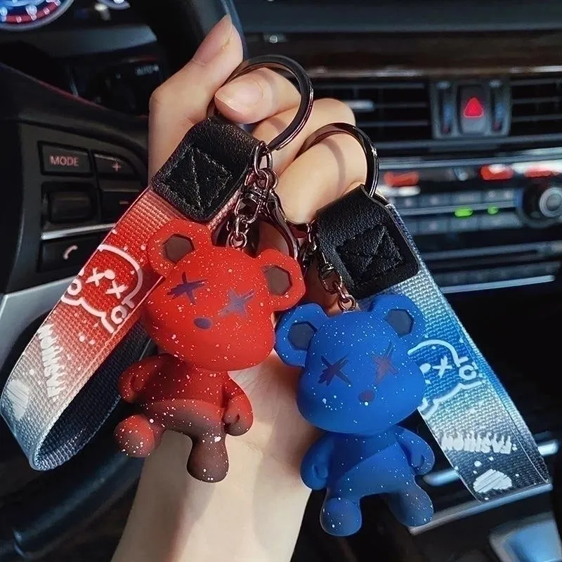 Fashion Bear Resin Metal Unisex Bag Pendant Keychain