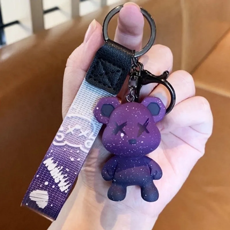 Fashion Bear Resin Metal Unisex Bag Pendant Keychain
