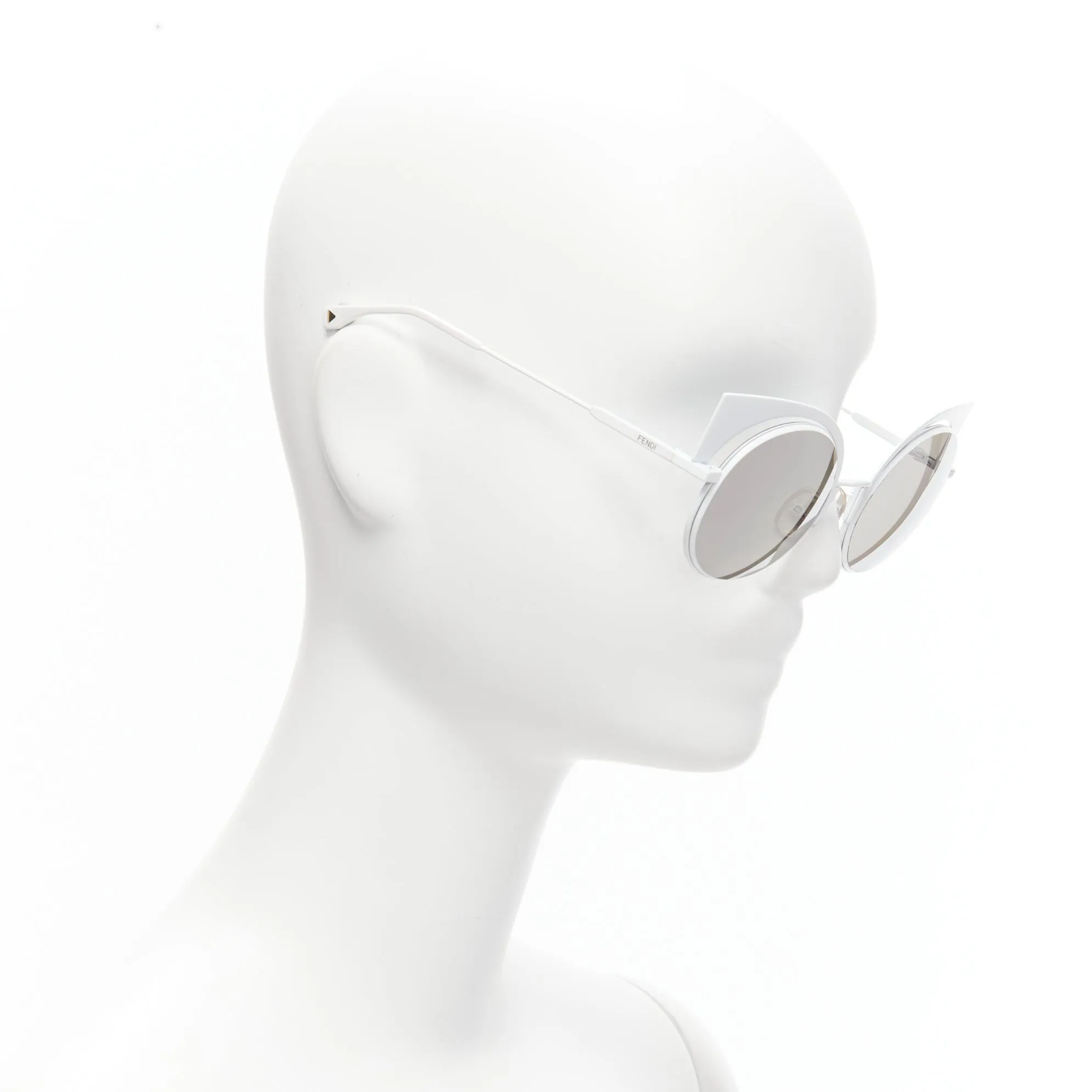 FENDI 0177S white metal logo grey gradient cat eye sunglasses