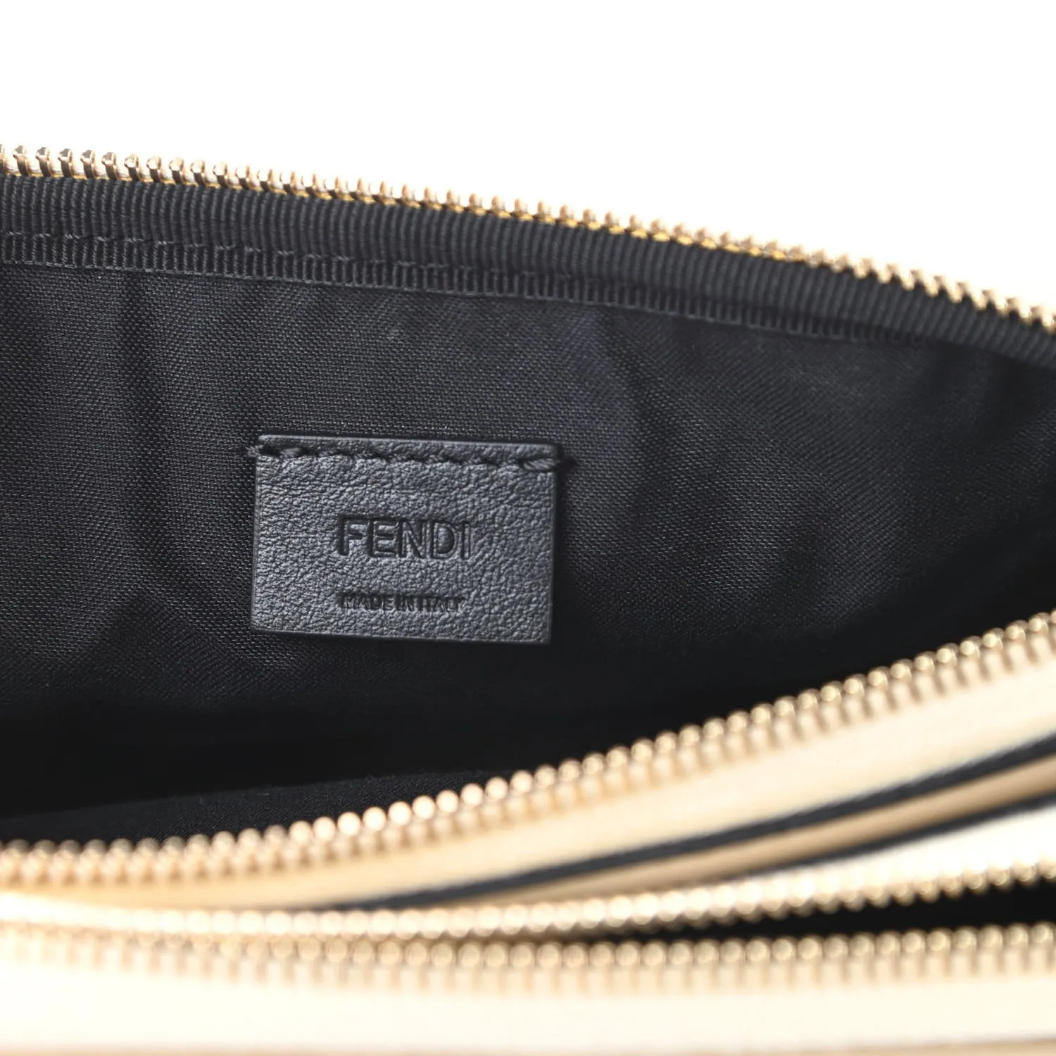 Fendi Vitello Grace Matte Bicolor Easy Baguette Black White 8BS044