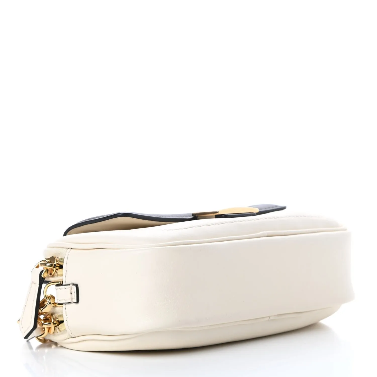 Fendi Vitello Grace Matte Bicolor Easy Baguette Black White 8BS044