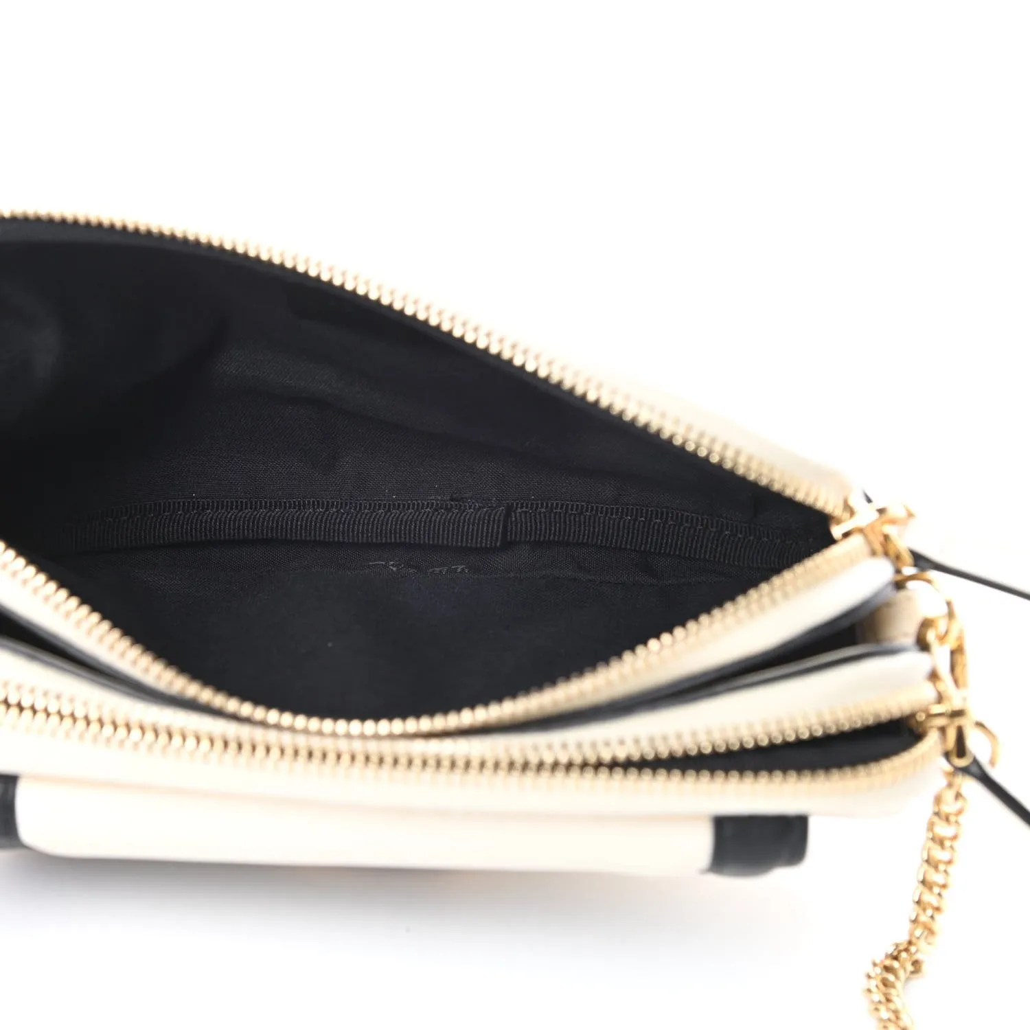 Fendi Vitello Grace Matte Bicolor Easy Baguette Black White 8BS044