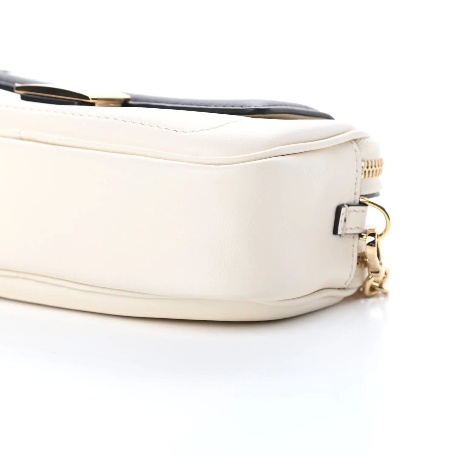 Fendi Vitello Grace Matte Bicolor Easy Baguette Black White 8BS044