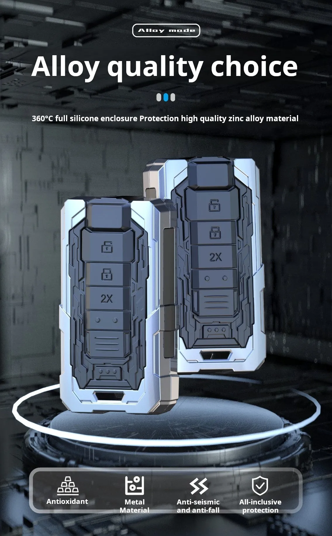 FORD Zinc Alloy Key Remote Cover with two keychains