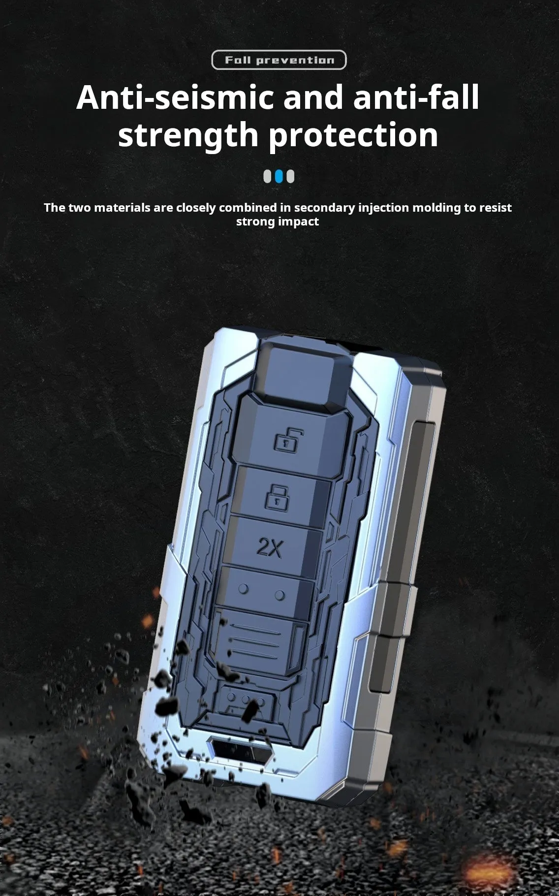 FORD Zinc Alloy Key Remote Cover with two keychains