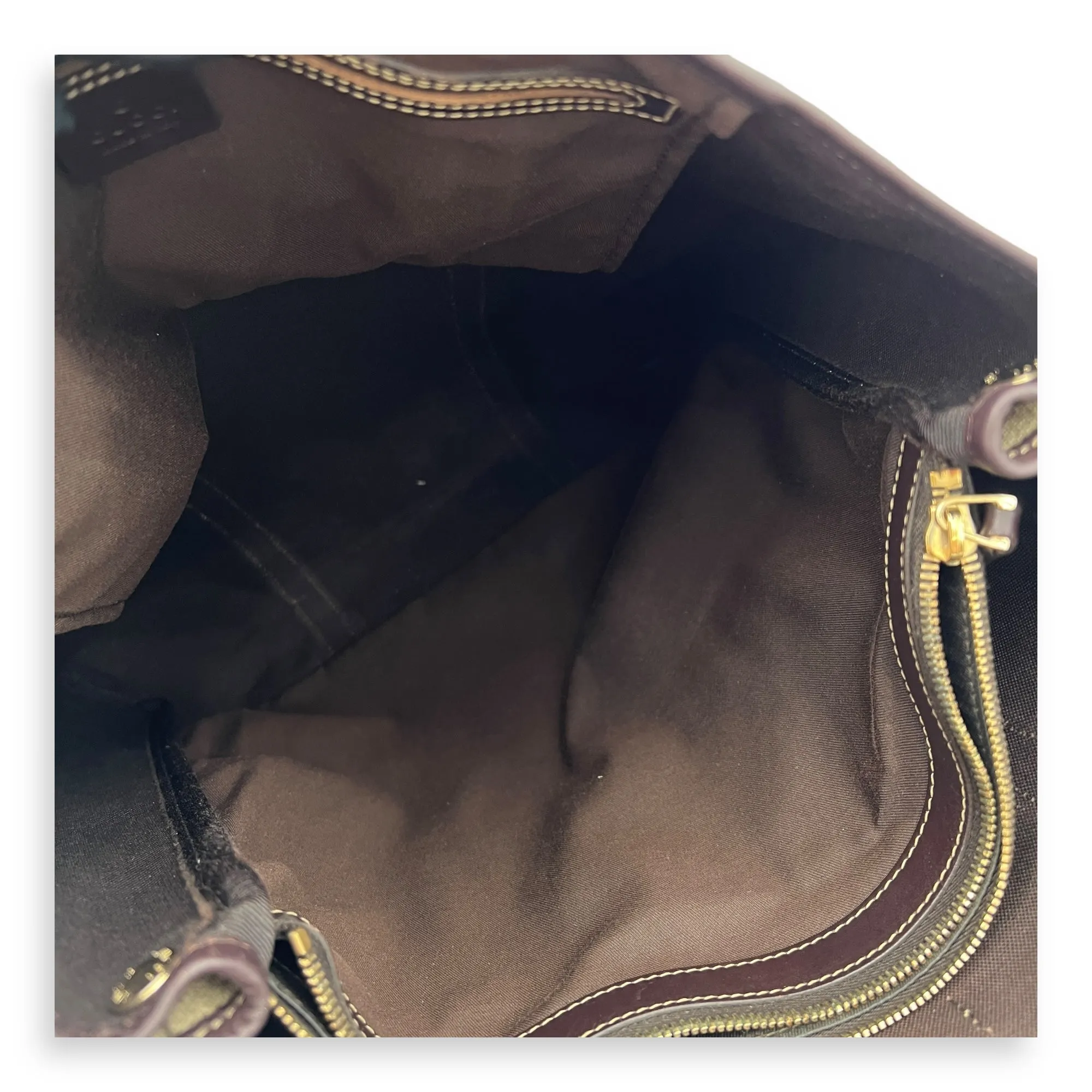 GG Supreme Vertical Brown Tote Bag in Coated Canvas, Gold hardware