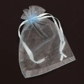 Gift Bag Light Turquoise Organza Rectangle 90x120mm-Pack of 10