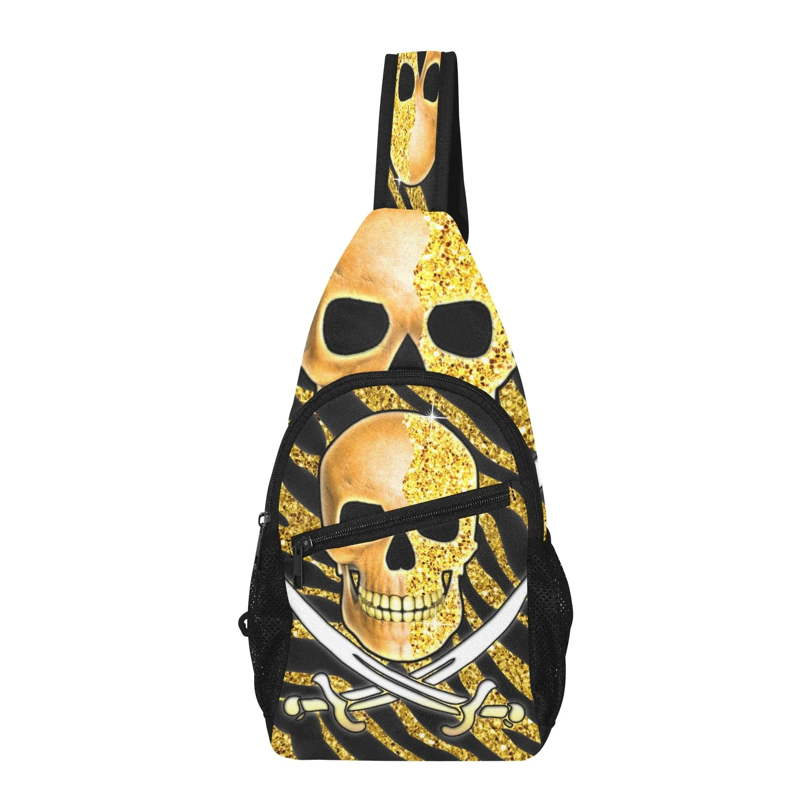 Glitter Skull Chest Bag