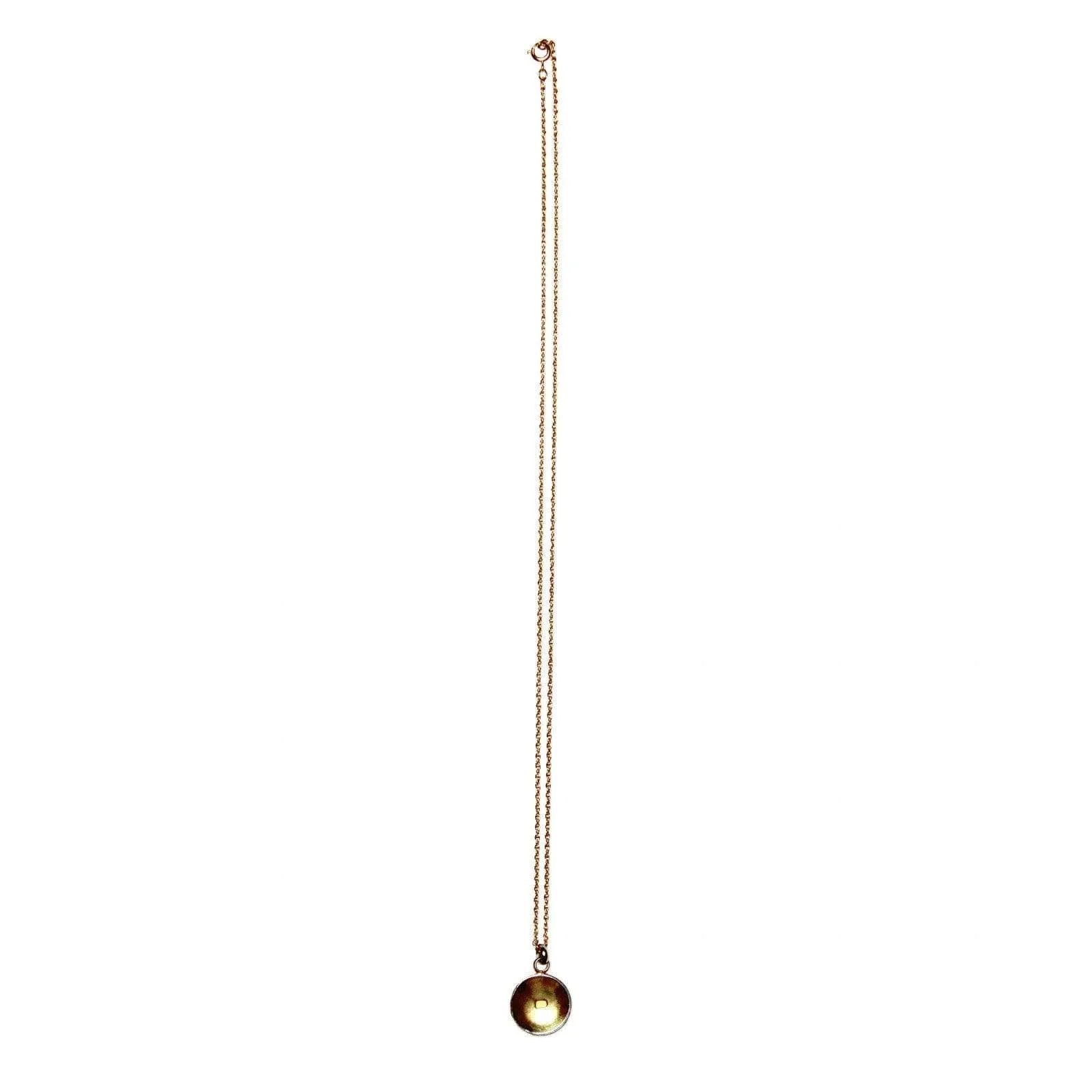 Gold Celine Detailed Logo Coin Pendent Chain