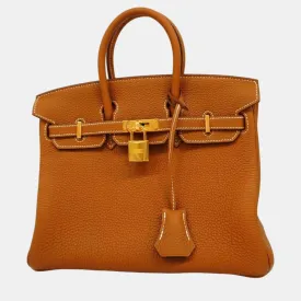 gold Togo Birkin Stamp Handbag
