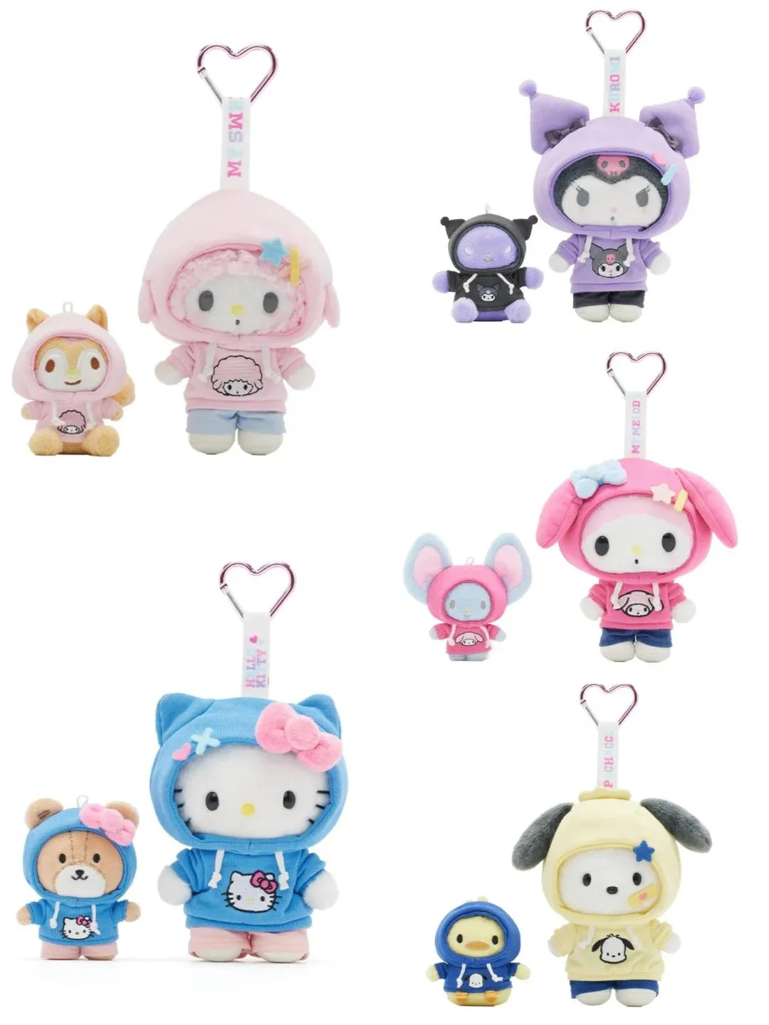 Kawaii Citywalk Pendant Plush keychains Brooch Set SK560