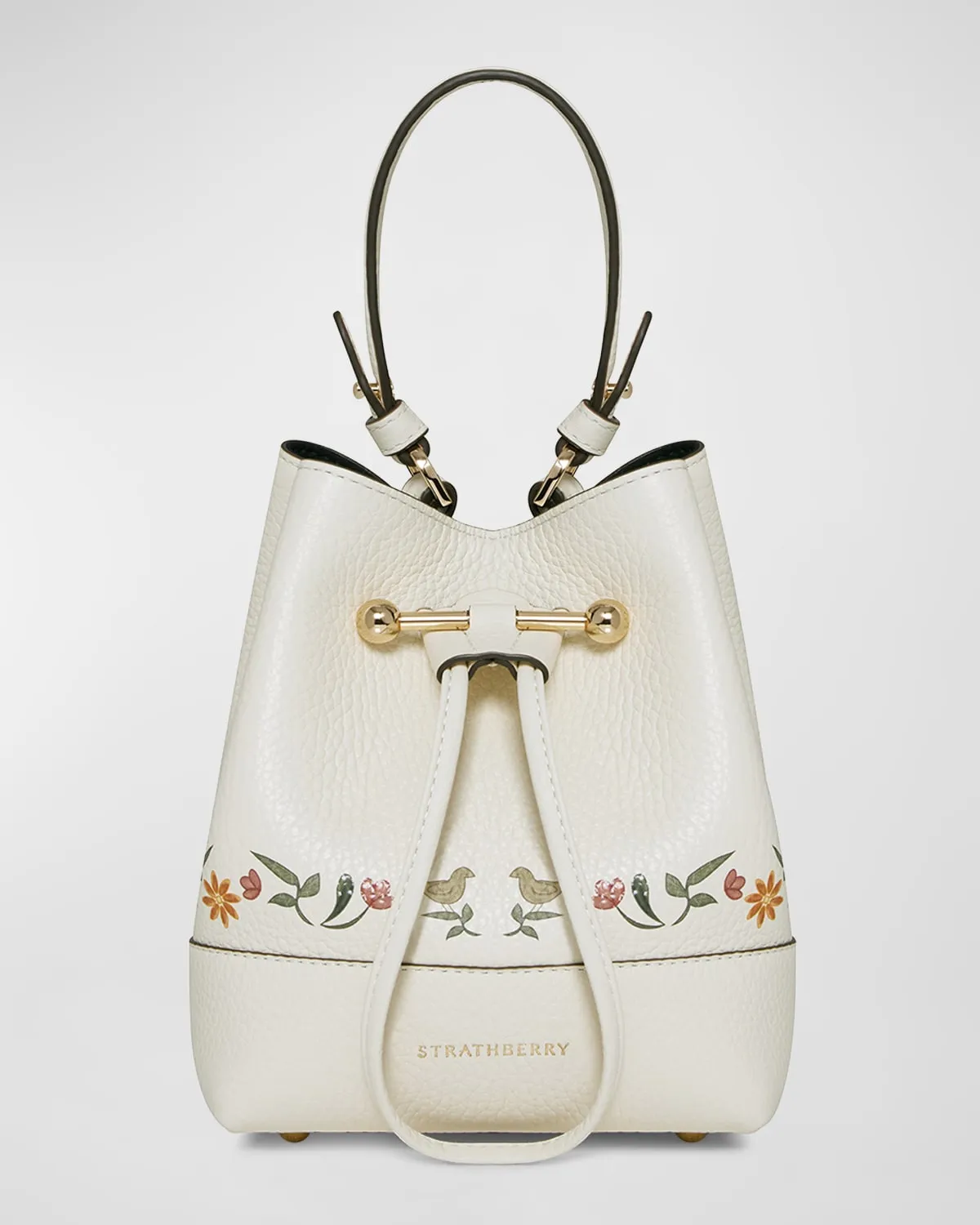 Lana Osette Floral Leather Bucket Bag