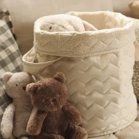 Large Quilted Reversible Storage Basket (Wild Chamomile)