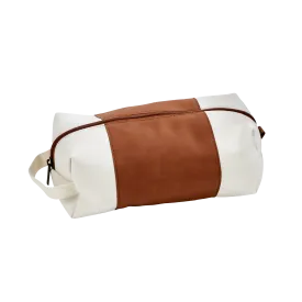 Leatherette/Canvas Caramel Travel Kit
